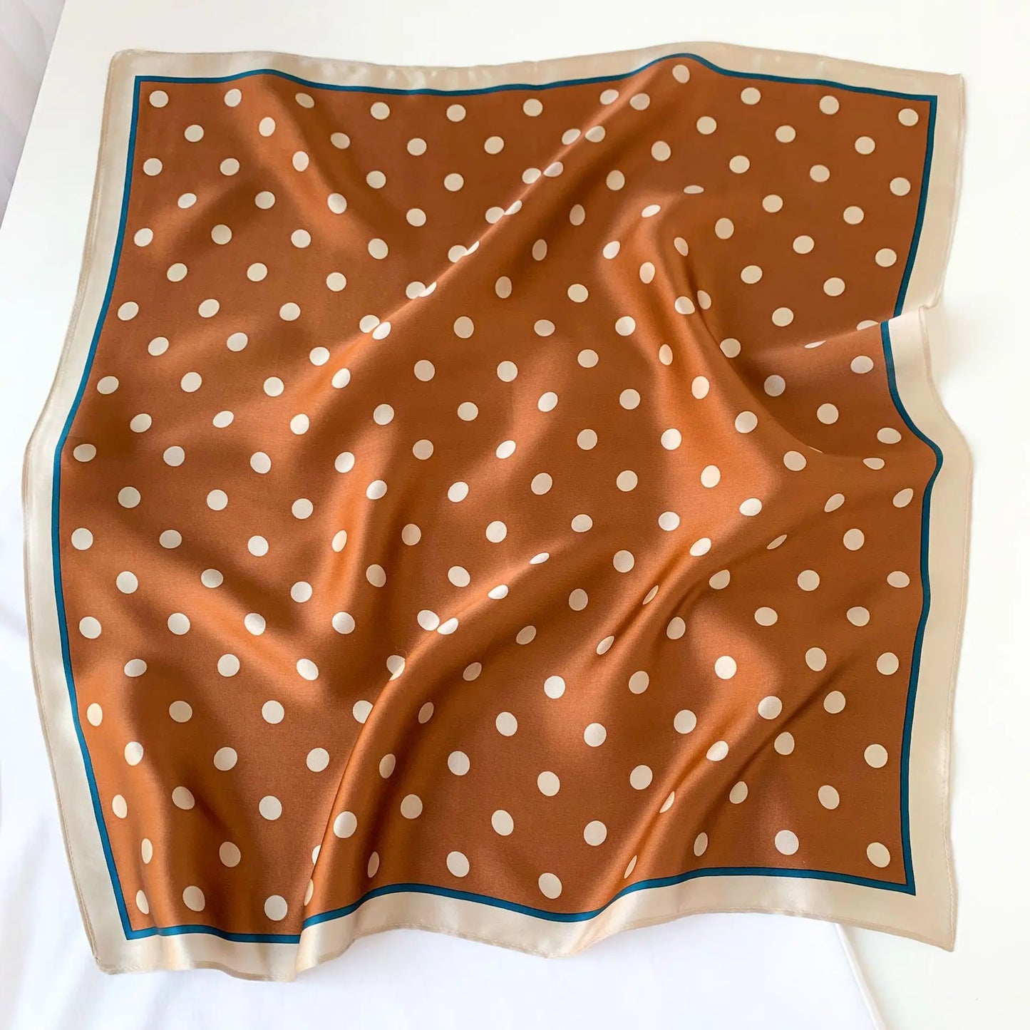 Mulberry Silk Polka Dot Bronze Scarf