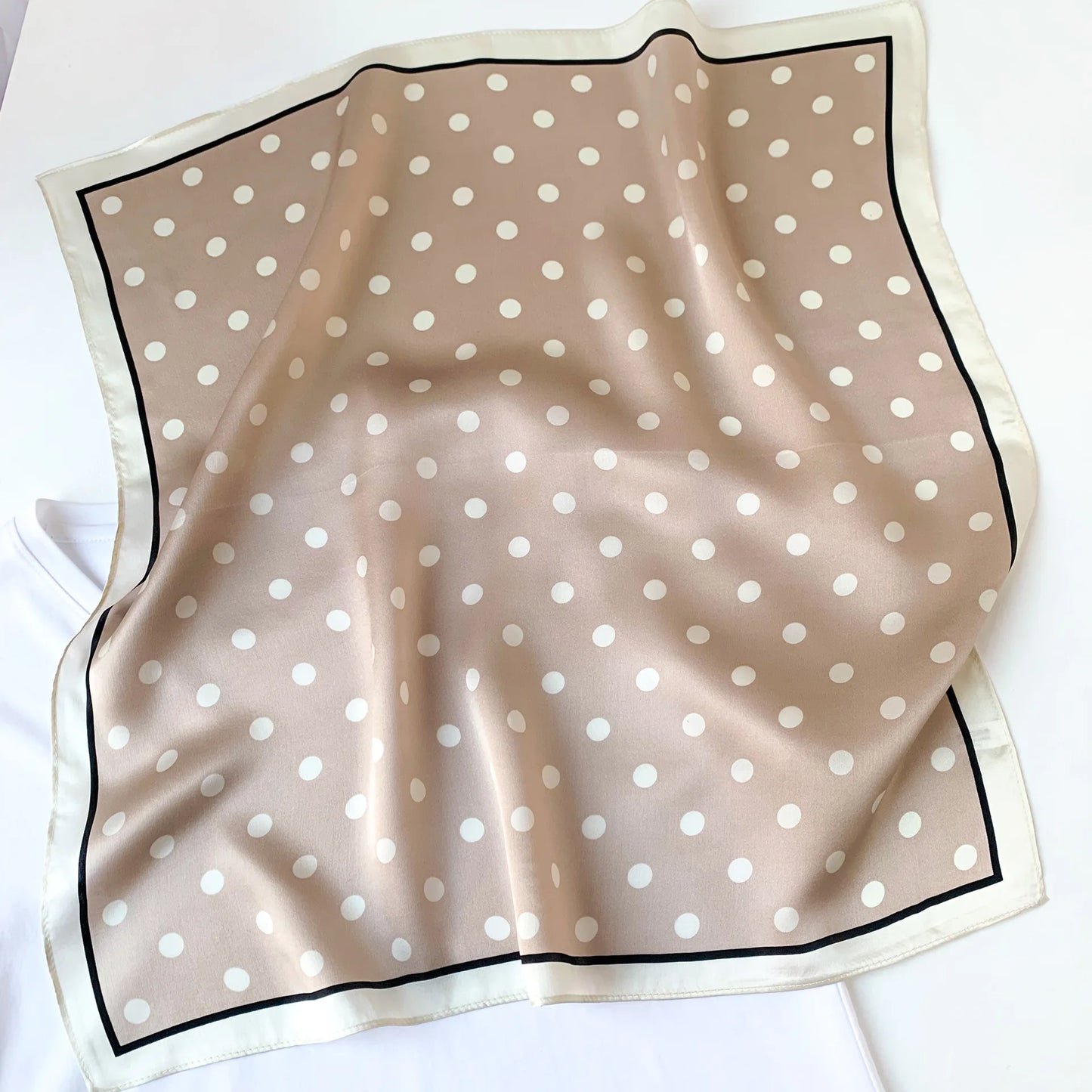 Mulberry Silk Polka Dot Peach Scarf