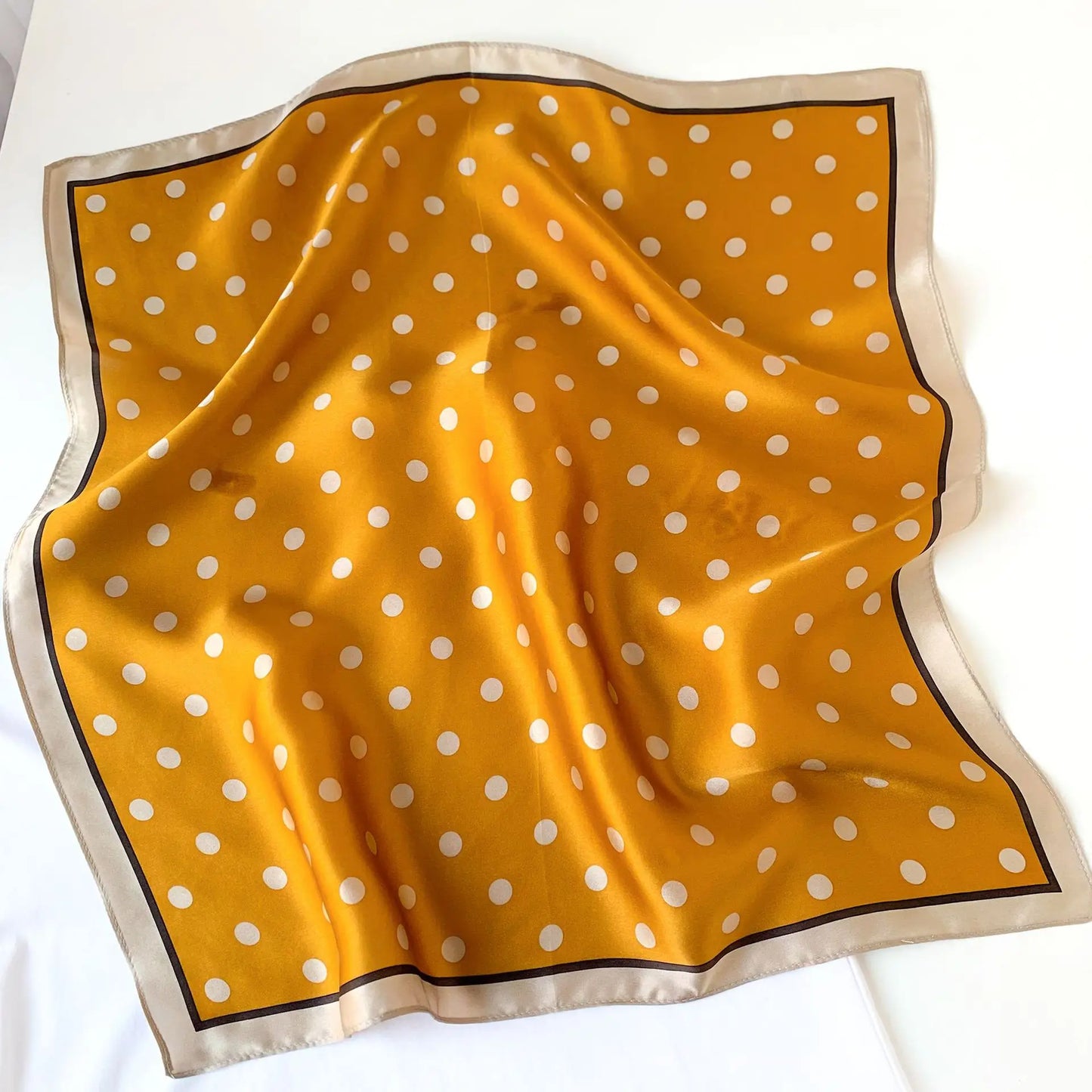 Mulberry Silk Polka Dot Orange Scarf