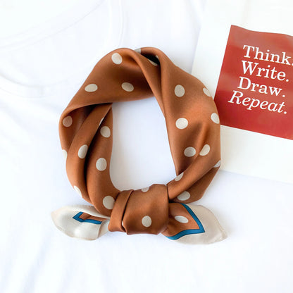 Mulberry Silk Polka Dot Bronze Scarf